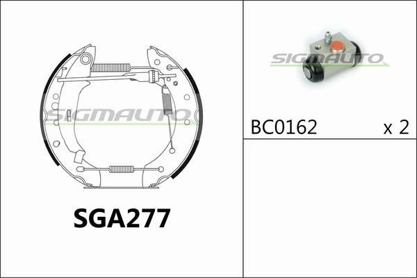 SIGMAUTO SGA277 - Комплект спирачна челюст vvparts.bg