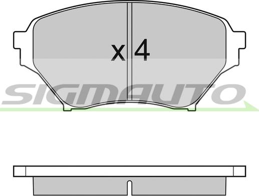 SIGMAUTO SPA990 - Комплект спирачно феродо, дискови спирачки vvparts.bg