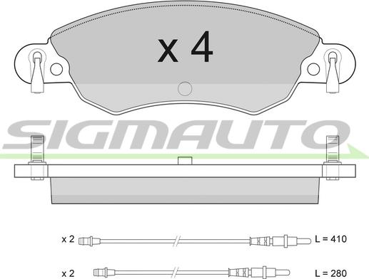 SIGMAUTO SPA940 - Комплект спирачно феродо, дискови спирачки vvparts.bg