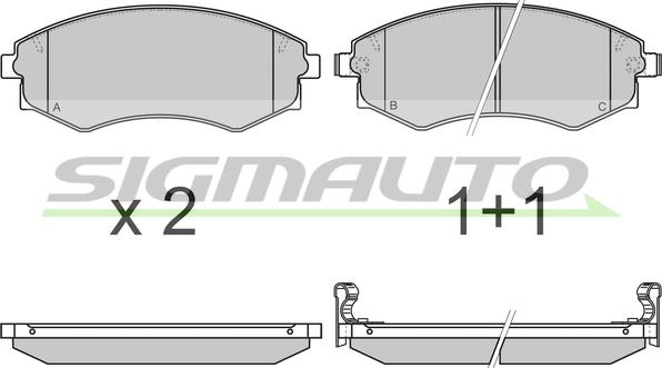 SIGMAUTO SPA941 - Комплект спирачно феродо, дискови спирачки vvparts.bg