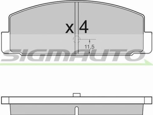 SIGMAUTO SPA954 - Комплект спирачно феродо, дискови спирачки vvparts.bg