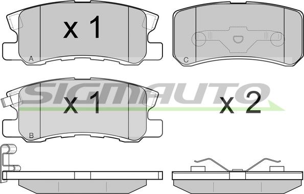 SIGMAUTO SPA965 - Комплект спирачно феродо, дискови спирачки vvparts.bg