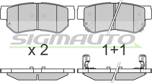 SIGMAUTO SPA966 - Комплект спирачно феродо, дискови спирачки vvparts.bg