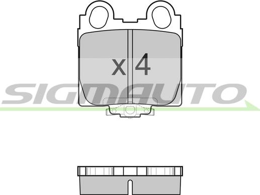 SIGMAUTO SPA962 - Комплект спирачно феродо, дискови спирачки vvparts.bg