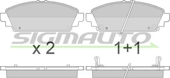 SIGMAUTO SPA904 - Комплект спирачно феродо, дискови спирачки vvparts.bg