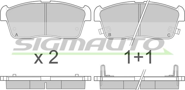 SIGMAUTO SPA902 - Комплект спирачно феродо, дискови спирачки vvparts.bg