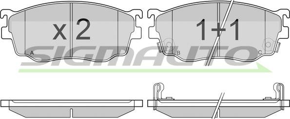 SIGMAUTO SPA912 - Комплект спирачно феродо, дискови спирачки vvparts.bg