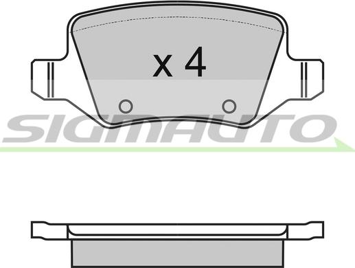 SIGMAUTO SPA983 - Комплект спирачно феродо, дискови спирачки vvparts.bg