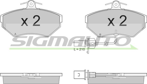 SIGMAUTO SPA935 - Комплект спирачно феродо, дискови спирачки vvparts.bg