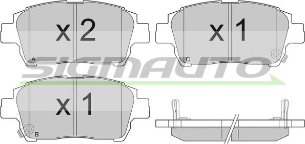 SIGMAUTO SPA931 - Комплект спирачно феродо, дискови спирачки vvparts.bg