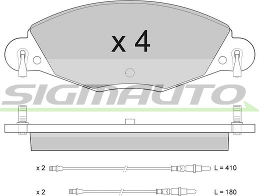 SIGMAUTO SPA937 - Комплект спирачно феродо, дискови спирачки vvparts.bg