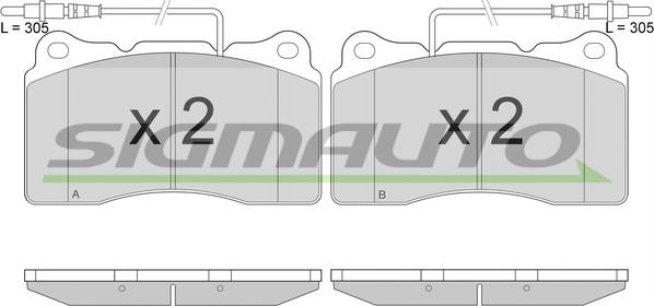 SIGMAUTO SPA924 - Комплект спирачно феродо, дискови спирачки vvparts.bg