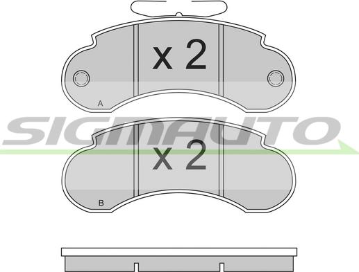 SIGMAUTO SPA490 - Комплект спирачно феродо, дискови спирачки vvparts.bg