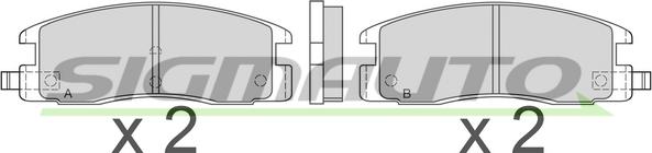 SIGMAUTO SPA493 - Комплект спирачно феродо, дискови спирачки vvparts.bg