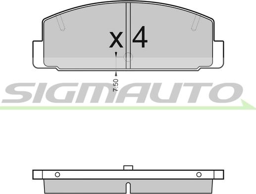 SIGMAUTO SPA448 - Комплект спирачно феродо, дискови спирачки vvparts.bg