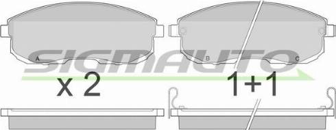 SIGMAUTO SPA443 - Комплект спирачно феродо, дискови спирачки vvparts.bg