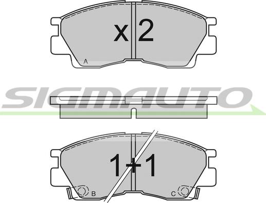 SIGMAUTO SPA453 - Комплект спирачно феродо, дискови спирачки vvparts.bg