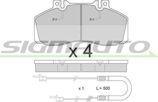 SIGMAUTO SPA409 - Комплект спирачно феродо, дискови спирачки vvparts.bg