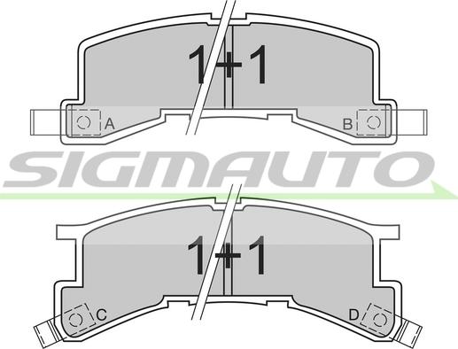 SIGMAUTO SPA404 - Комплект спирачно феродо, дискови спирачки vvparts.bg