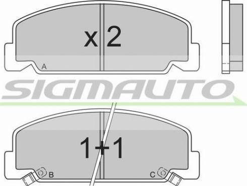 SIGMAUTO SPA406 - Комплект спирачно феродо, дискови спирачки vvparts.bg