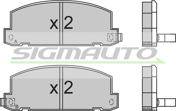 SIGMAUTO SPA400 - Комплект спирачно феродо, дискови спирачки vvparts.bg
