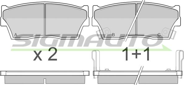 SIGMAUTO SPA419 - Комплект спирачно феродо, дискови спирачки vvparts.bg