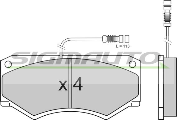 SIGMAUTO SPA486 - Комплект спирачно феродо, дискови спирачки vvparts.bg