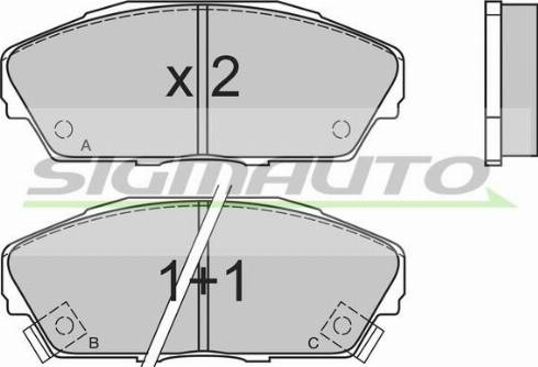 SIGMAUTO SPA480 - Комплект спирачно феродо, дискови спирачки vvparts.bg