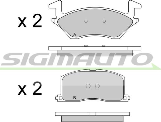 SIGMAUTO SPA481 - Комплект спирачно феродо, дискови спирачки vvparts.bg