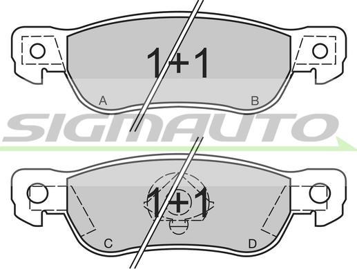 SIGMAUTO SPA436 - Комплект спирачно феродо, дискови спирачки vvparts.bg