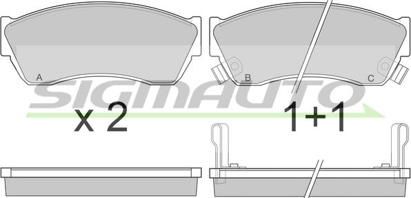 SIGMAUTO SPA420 - Комплект спирачно феродо, дискови спирачки vvparts.bg