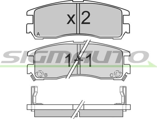 SIGMAUTO SPA428 - Комплект спирачно феродо, дискови спирачки vvparts.bg