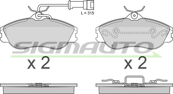 SIGMAUTO SPA478 - Комплект спирачно феродо, дискови спирачки vvparts.bg