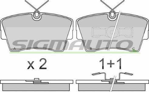 SIGMAUTO SPA472 - Комплект спирачно феродо, дискови спирачки vvparts.bg