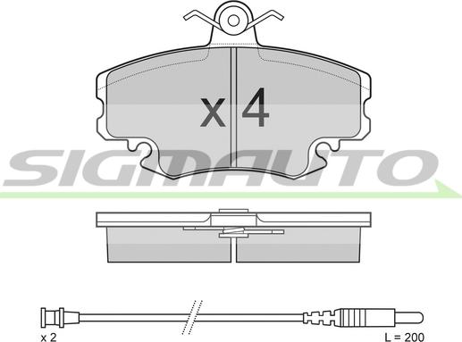 SIGMAUTO SPA590 - Комплект спирачно феродо, дискови спирачки vvparts.bg
