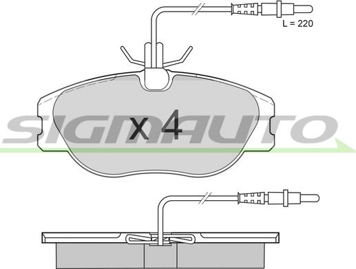 SIGMAUTO SPA598 - Комплект спирачно феродо, дискови спирачки vvparts.bg