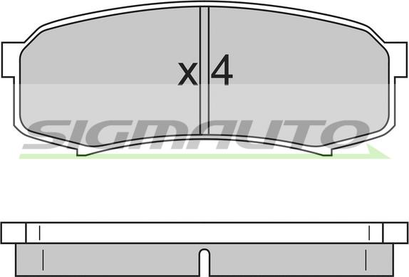 SIGMAUTO SPA597 - Комплект спирачно феродо, дискови спирачки vvparts.bg