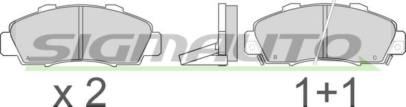 SIGMAUTO SPA543 - Комплект спирачно феродо, дискови спирачки vvparts.bg