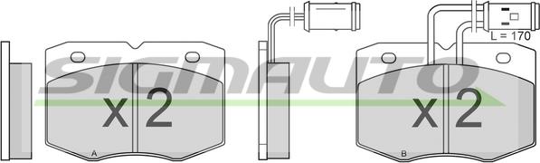 SIGMAUTO SPA556 - Комплект спирачно феродо, дискови спирачки vvparts.bg