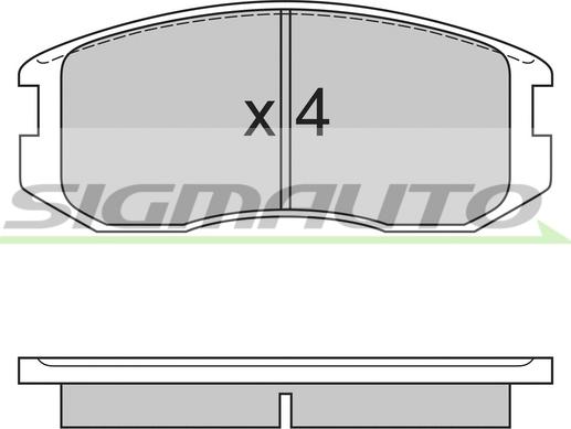 SIGMAUTO SPA558 - Комплект спирачно феродо, дискови спирачки vvparts.bg