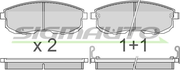 SIGMAUTO SPA569 - Комплект спирачно феродо, дискови спирачки vvparts.bg