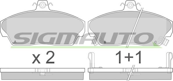 SIGMAUTO SPA502 - Комплект спирачно феродо, дискови спирачки vvparts.bg