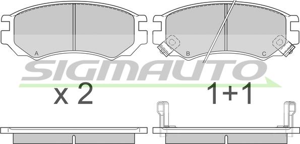 SIGMAUTO SPA512 - Комплект спирачно феродо, дискови спирачки vvparts.bg