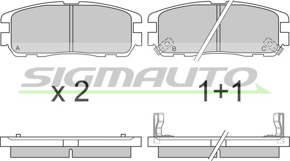 SIGMAUTO SPA581 - Комплект спирачно феродо, дискови спирачки vvparts.bg