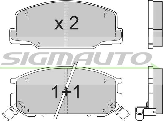 SIGMAUTO SPA537 - Комплект спирачно феродо, дискови спирачки vvparts.bg