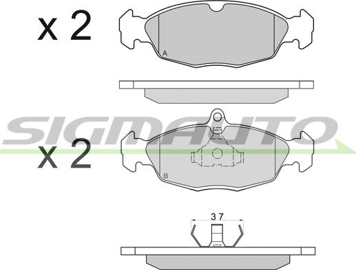 SIGMAUTO SPA520 - Комплект спирачно феродо, дискови спирачки vvparts.bg