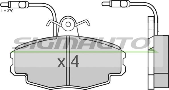 SIGMAUTO SPA528 - Комплект спирачно феродо, дискови спирачки vvparts.bg