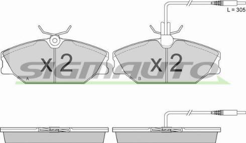 SIGMAUTO SPA527 - Комплект спирачно феродо, дискови спирачки vvparts.bg