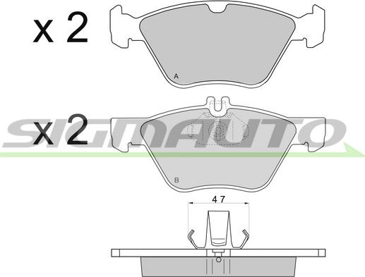 SIGMAUTO SPA695 - Комплект спирачно феродо, дискови спирачки vvparts.bg