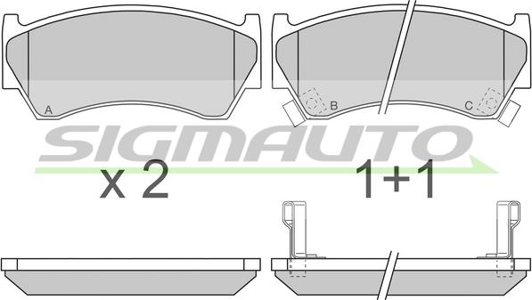 SIGMAUTO SPA691 - Комплект спирачно феродо, дискови спирачки vvparts.bg